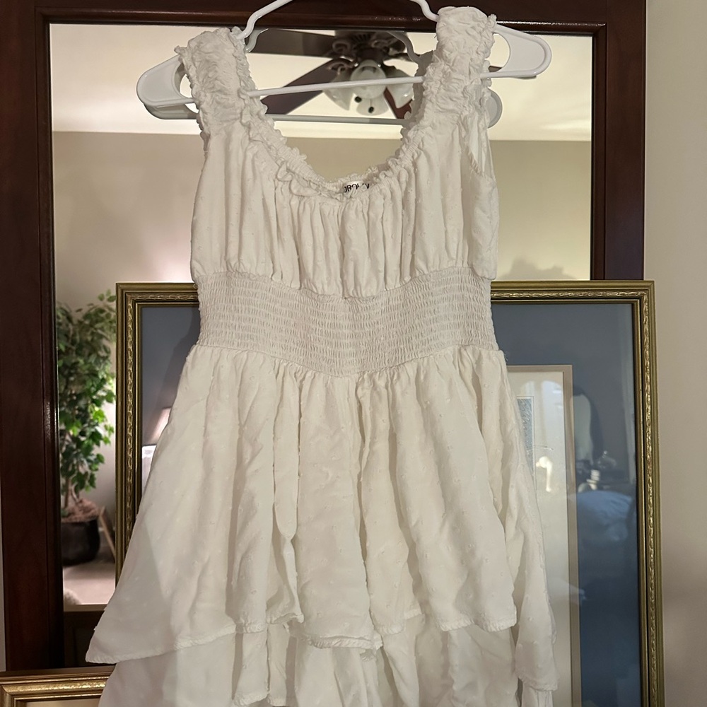 FOROLAV WOMENS White Romper Dress SIZE L